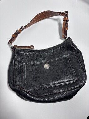 Coach Chelsea Pebbled Leather Hobo shoulder bag Vintage Black Pink D05S-8E99